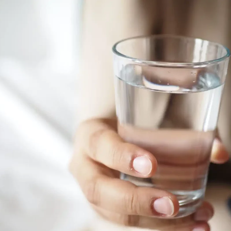 A glass of water