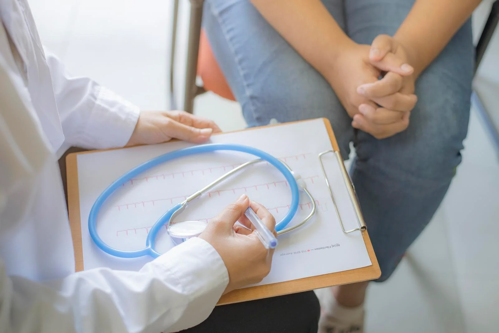 Woman Patient having consultation with doctor or psychiatrist who working